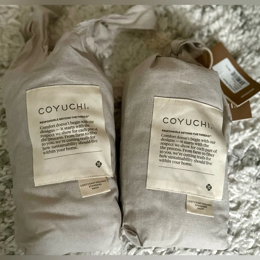 RARE 🎸COYUCHI NWT LOST COAST DECORATIVE ORGANIC PILLOW COVERS (2)— Standard